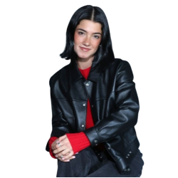 Charli D Amelio Black Leather Jacket