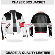 Chaser White Motorbike Leather Jacket