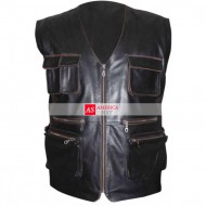 Chris Pratt Jurassic Park Black Leather Vest
