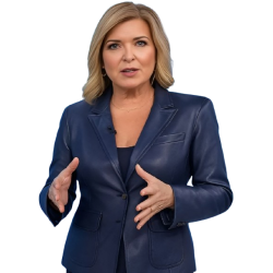 Christine Romans The Today Show Leather Blazer