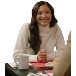 Christmas of Giving Ash Tsai White Turtleneck Sweatshirt