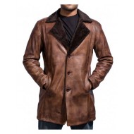 Cinnamon Fur Trench Leather Coat