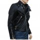 Classic Burberry Style Unisex Leather Jacket With Zipper Closer