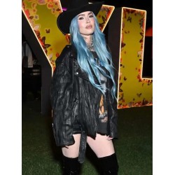 Coachella 2024 Megan Fox Black Leather Jacket Coachella 2024 Megan Fox Black Leather Jacket