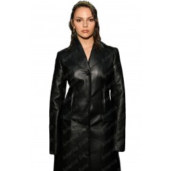 Dafne Keen Black Leather Coat