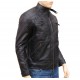 Diamond Classic Quilted Black Leather Jacket For Men