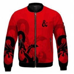 Dope D&D Dungeons & Dragons Logo Red Letterman Jacket