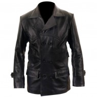 Dr Who Black Leather  Coat For Men