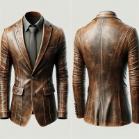 Elegant Antique Leather Blazer for Men