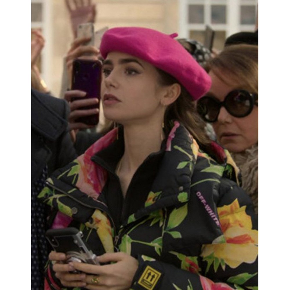 Emily in Paris Lily Collins Floral Coat