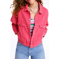 Emily Ratajkowski Pink Denim Jacket