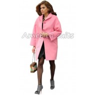 Eva Mendez Pink Wool Coat