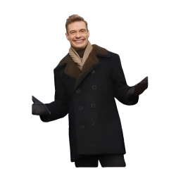 Eve With Ryan Seacrest Press Junket Black Peacoat Eve With Ryan Seacrest Press Junket Black Peacoat