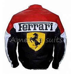 Ferarri Red And Black Leather Jacket