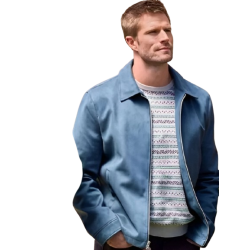 Finding Mr. Christmas Davey Fisher Blue Suede Jacket Finding Mr. Christmas Davey Fisher Blue Suede Jacket