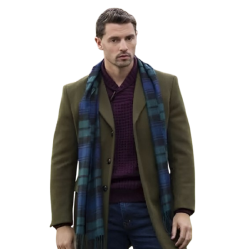 Finding Mr Christmas Ezra Moreland Green Wool Coat