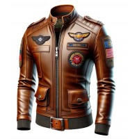 Flight Gear Aviator Brown Leather Jacket