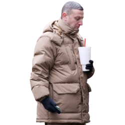 Friendship Tim Robinson Beige Puffer Jacket