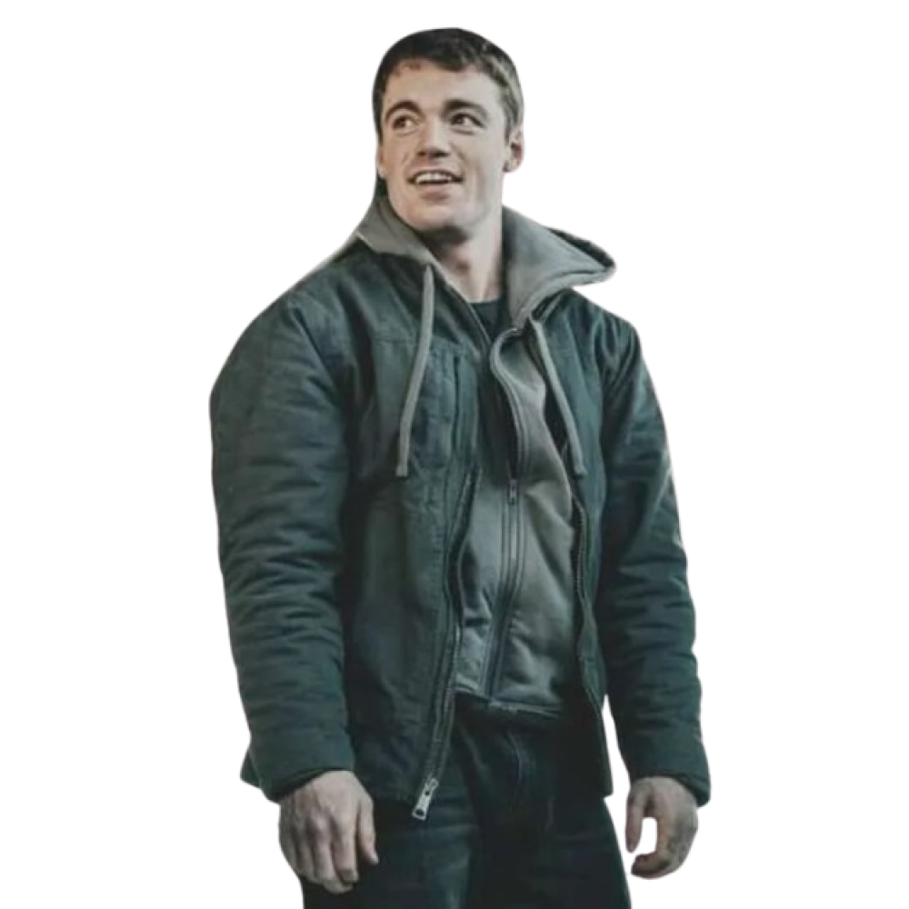 The Night Agent S02 Gabriel Basso Gray Cotton Jacket | Shop Peter