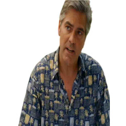 George Clooney The Descendants Blue Shirt