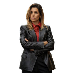 Giulia Michelini Motorvalley Black Leather Blazer