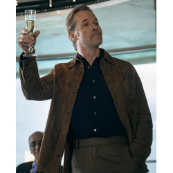 Guy Pearce Woman in Cabin 10 Brown Suede Jacket