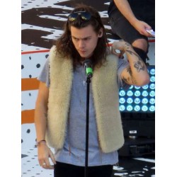 Harry Styles L A Street Style Shearling Vest