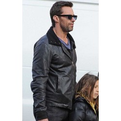 Hugh Jackman Black Leather Jacket