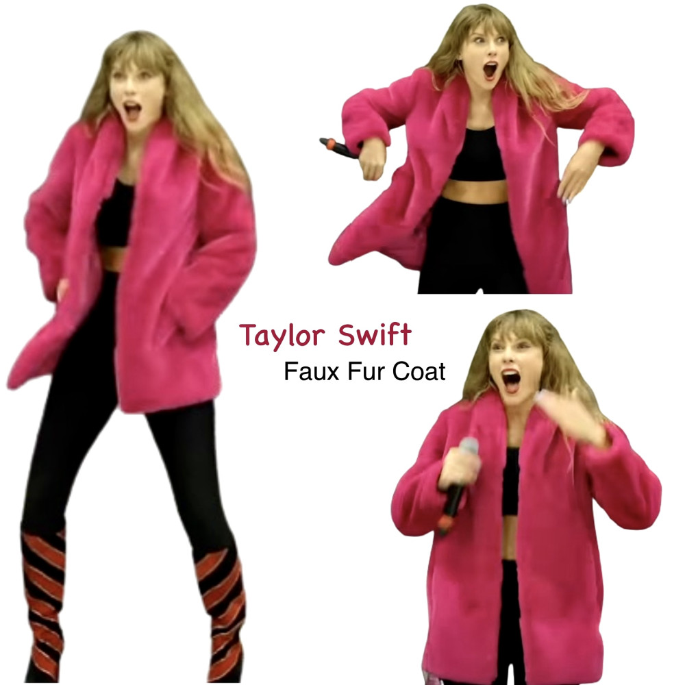 Taylor Swift Pink Fur Coat I Can Do It With A Broken Heart Taylor Swift  America Suits