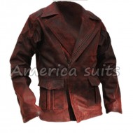 I Robot Will Smith Distressed Leather Coat