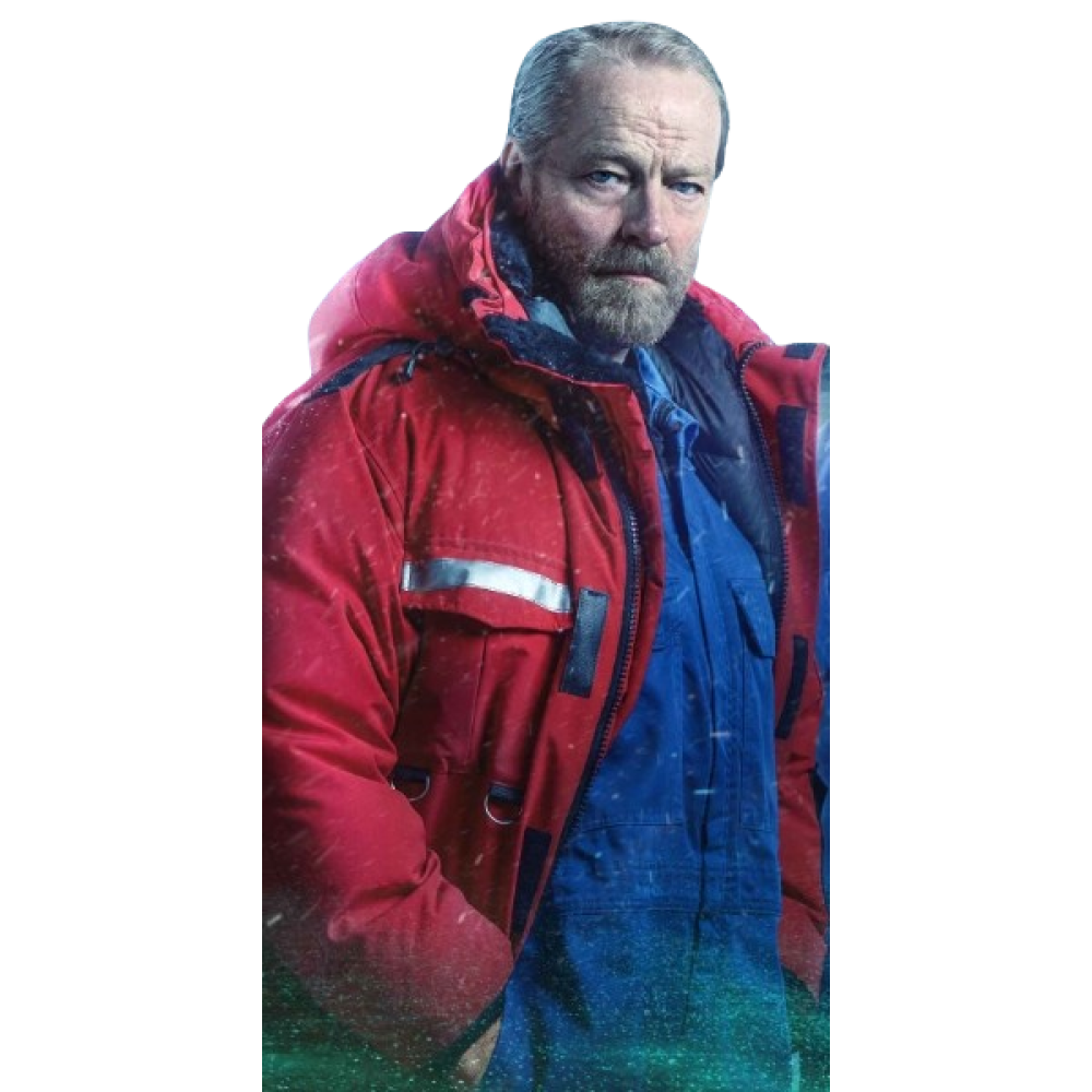 Iain Glen The Rig S02 Magnus Orange Jacket | Shop TV Series The Rig S02 ...