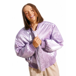 Iga Swiatek Lavender Metallic Bomber Jacket