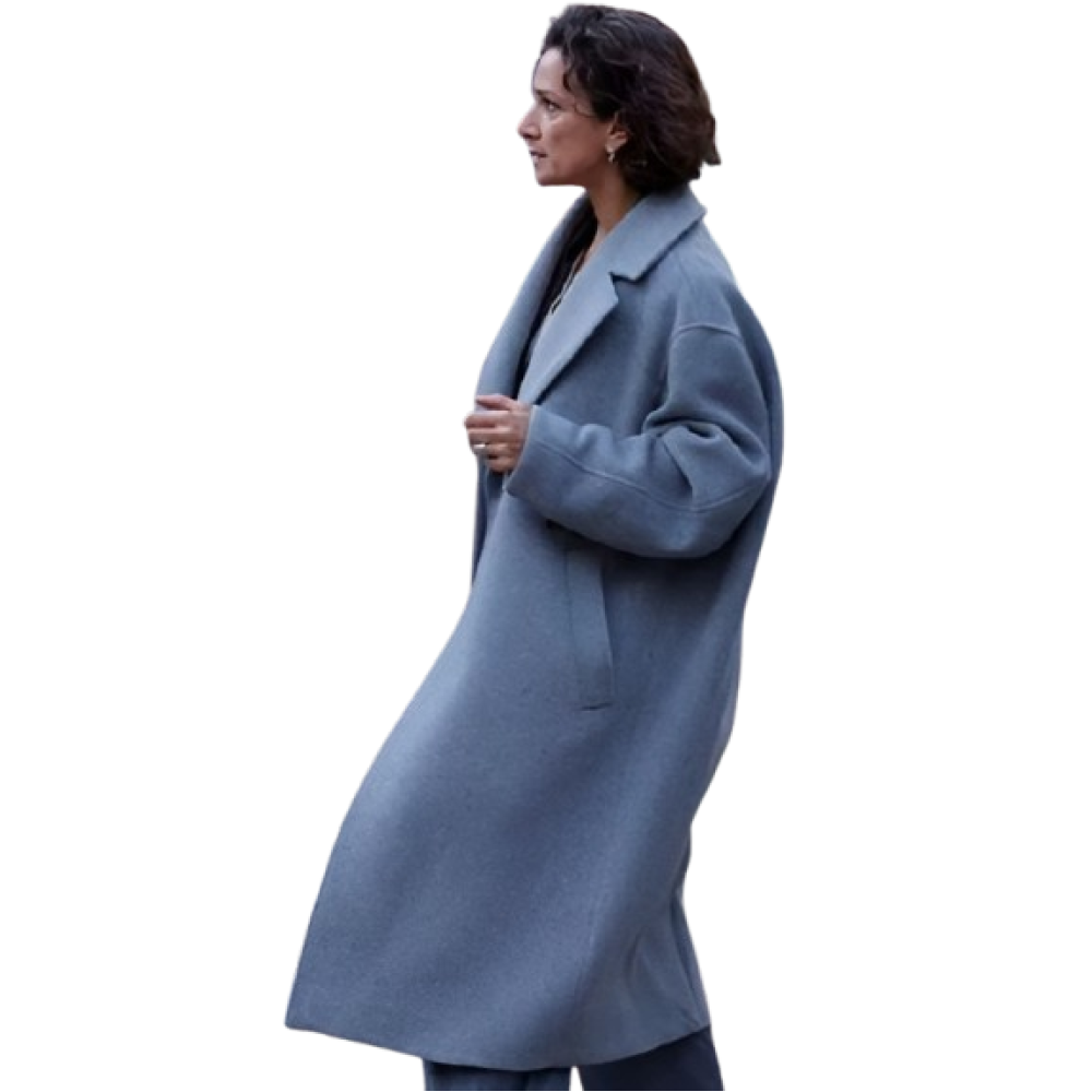 Indira Varma The Night Manager S02 Grey Trench Coat