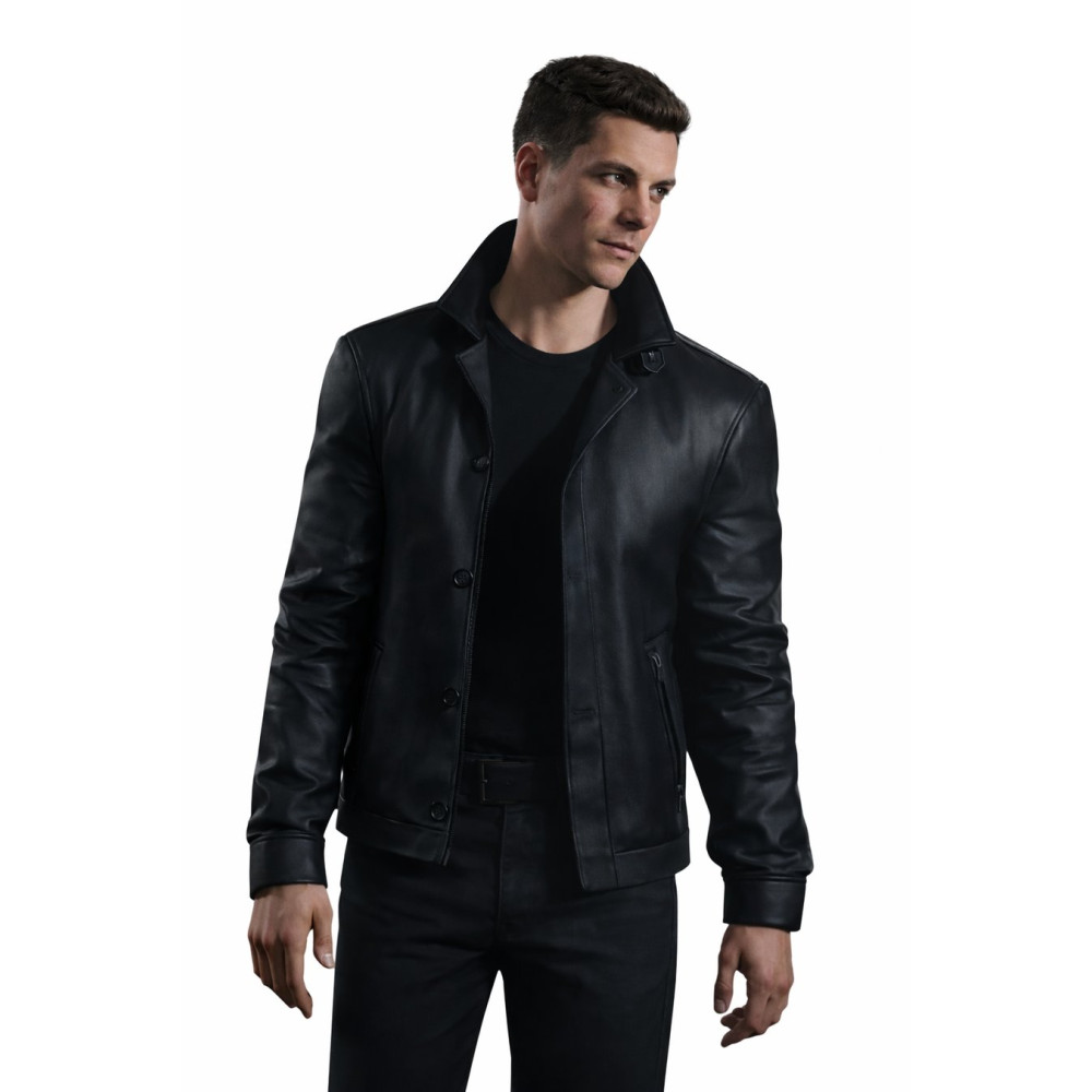 James Bond 007 First Light Black Leather Jacket | America Suits