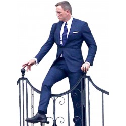 James Bond Spectre Navy Blue Windowpane Suits 