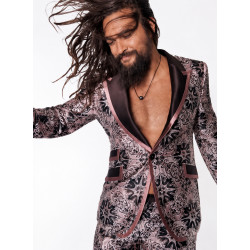 Jason Momoa Pink Jacquard 2 Piece Suit