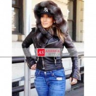 Jennifer Lopez Black Leather Jacket With Fur
