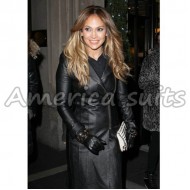 Jennifer Lopez Black Long Leather Jacket