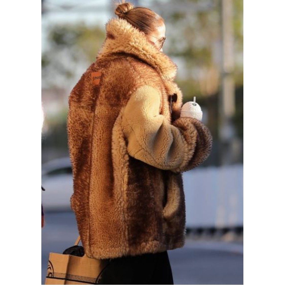 Jennifer Lopez Brown Fur Jacket AmericaSuits