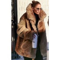 Jennifer Lopez Brown Fur Jacket