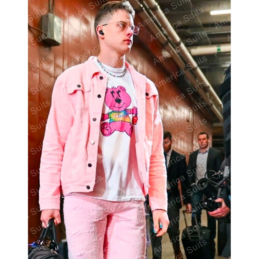 Joe Burrow AFC Championship Pink Suit - Shop Now