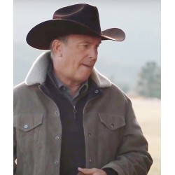John Dutton Yellowstone Shearling Collar Jacket