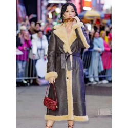 Katy Perry Good Morning America Studios Black Leather Coat Katy Perry Good Morning America Studios Black Leather Coat