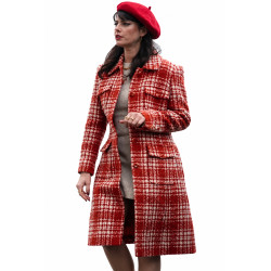 Kaya Scodelario The Gentlemen Red Plaid Coat