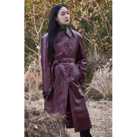 [ANEDIT]24AW☆U Manon Leather Half Coat_Beige★韓国流行 ANEDIT]24AW☆U Manon Leather Half Coat_Navy☆韓国流行