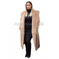 Kim Kardashian Long Brown Coat