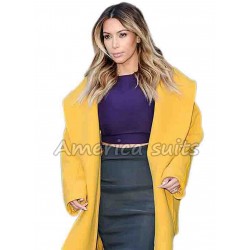 Kim Kardashian Long Yellow Coat