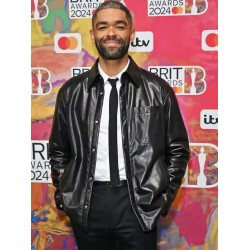 Kingsley Ben-Adir 2024 Leather Jacket Kingsley Ben-Adir 2024 Leather Jacket