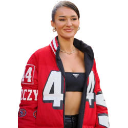 Kristin Juszczyk 49ers Red Long Coat