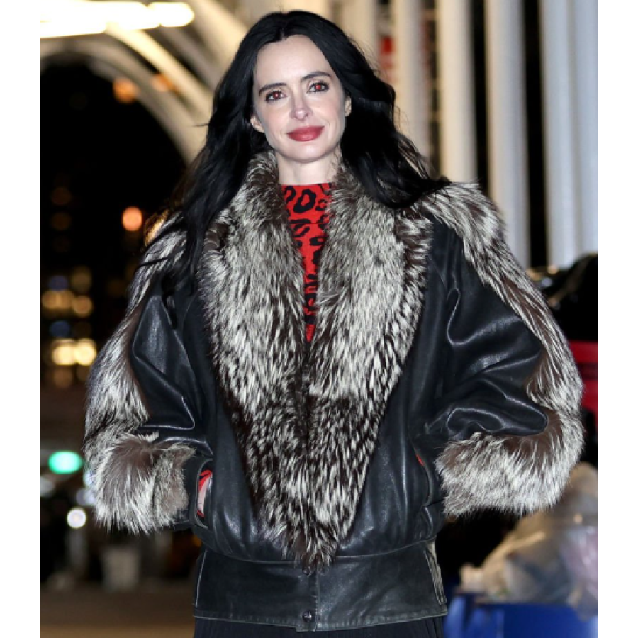 Stern Ritter Rider Jacket Krysten Ritter Dexter Resurrection Mia Leather Fur Jacket | Dexter ...